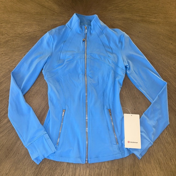 LULULEMON DEFINE JACKET NULU POOL PARTY/MIRROR SILVER ZIPPER WOMENS SIZE 6 NEW - Picture 1 of 4
